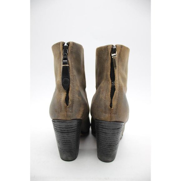 Rag & Bone Boots Newbury Women's 38.5 / 8.5 Bootie Distressed Brown Suede Heel - Picture 5 of 10